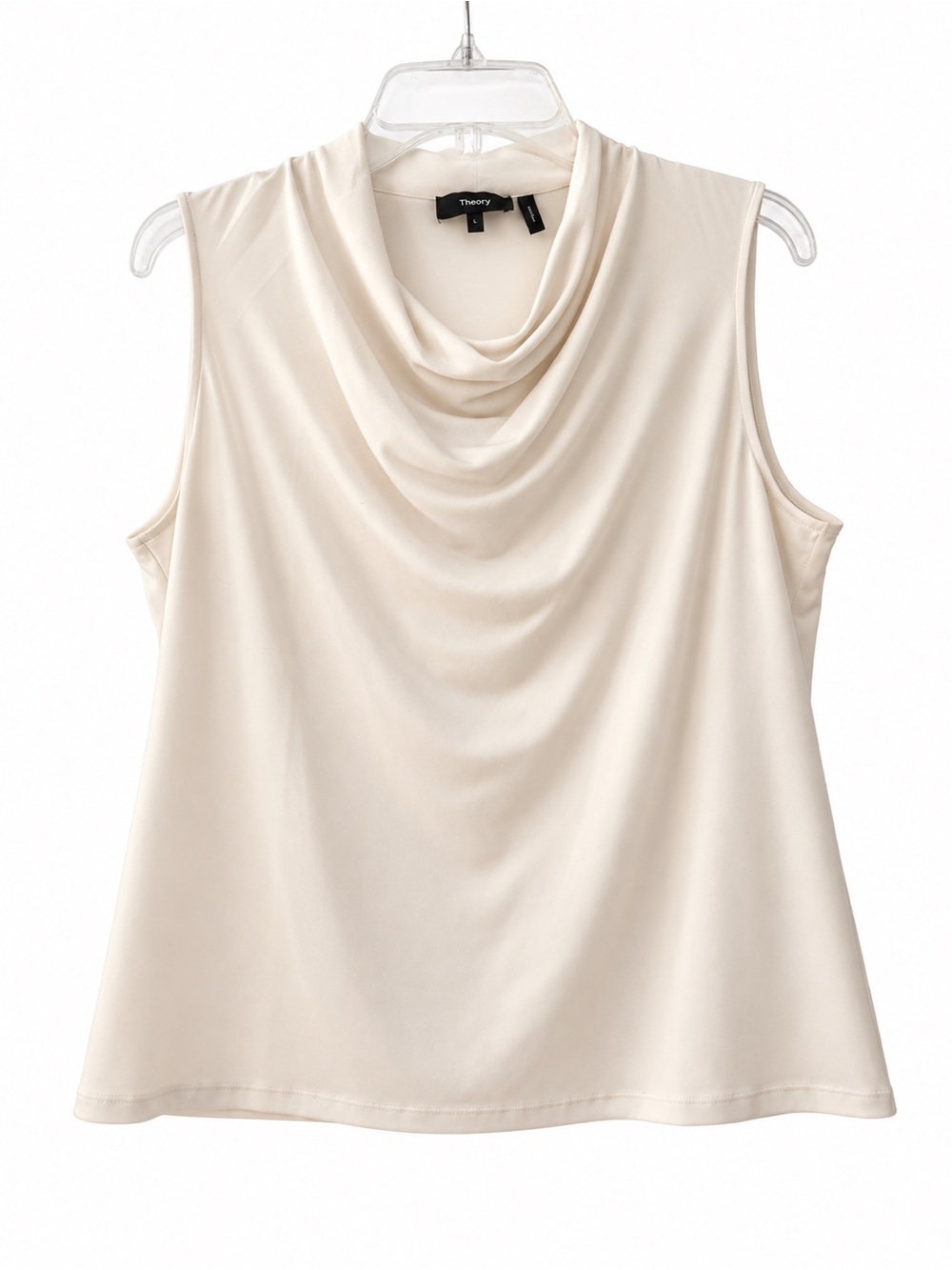 Theory Sleeveless Cowl Neck Top Ivory Size L